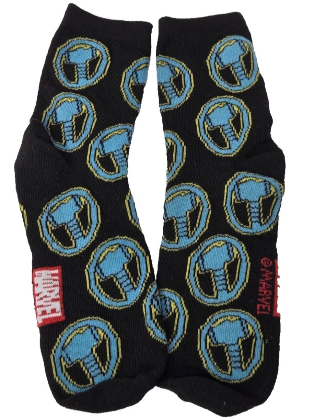1 Pair Marvel Thor Hammer Mjolnir Novelty Ankle Socks Women Size 4-10 NWOT